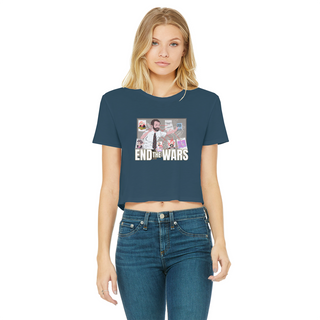 Buy navy Pepe Scott Horton 2.0 Classic Women's Cropped Raw Edge T-Shirt