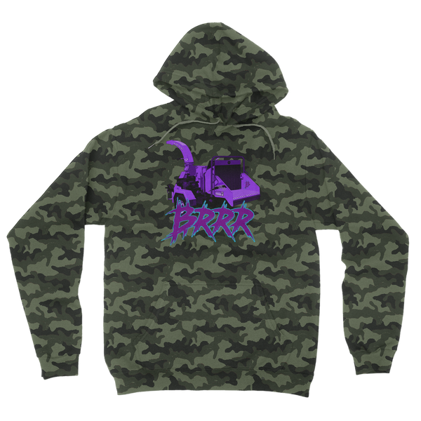 Wood chipper go BRRR BTC Camouflage Adult Hoodie