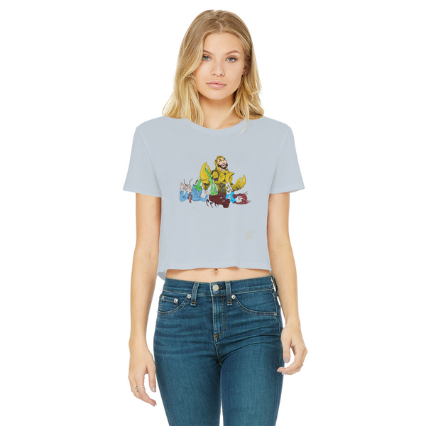 Lobsta Origins Classic Women's Cropped Raw Edge T-Shirt