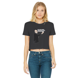 Taxation is Robbery Rothbard Classic Women's Cropped Raw Edge T-Shirt