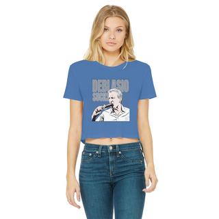 Buy royal-blue DiBlasio Sucks Classic Women's Cropped Raw Edge T-Shirt