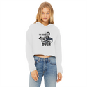 The Debate is Over Ladies Cropped Raw Edge Hoodie