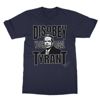 Buy navy Disobey Cuomo Classic Adult T-Shirt