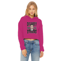 Disobey Newsome Ladies Cropped Raw Edge Hoodie