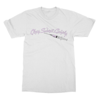 Buy white Obey. Submit. Comply. Vaccine Classic Adult T-Shirt