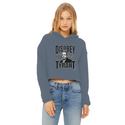 Disobey Cuomo Ladies Cropped Raw Edge Hoodie
