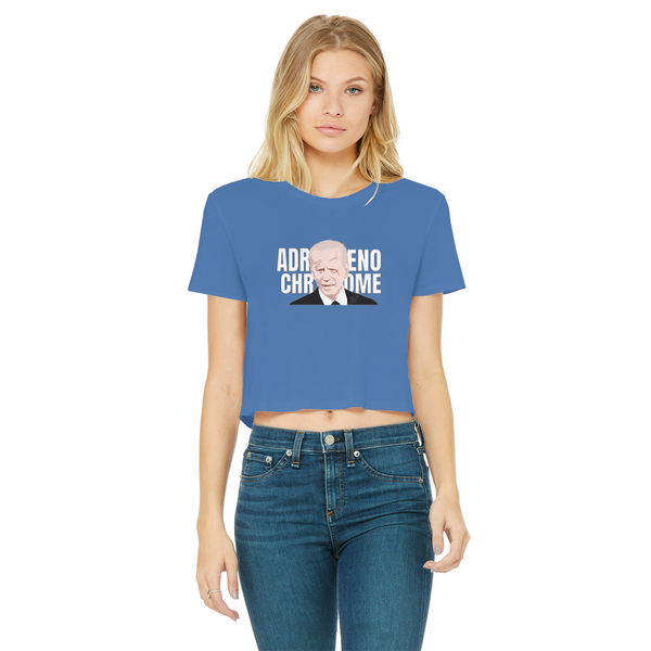 ADRENOCHROME Classic Women's Cropped Raw Edge T-Shirt