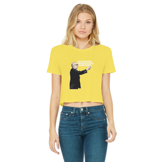 Buy daisy Taxation is Robbery Rothbard Classic Women's Cropped Raw Edge T-Shirt