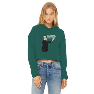 Buy dark-green Taxation is Robbery Rothbard Ladies Cropped Raw Edge Hoodie