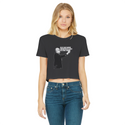 Taxation is Robbery Rothbard B&W Classic Women's Cropped Raw Edge T-Shirt