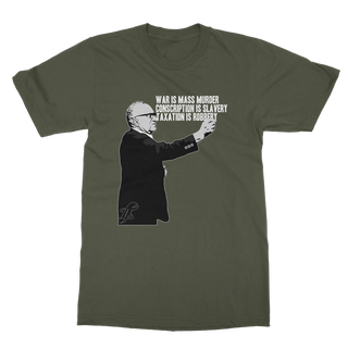 Buy army-green Taxation is Robbery Rothbard B&W Classic Adult T-Shirt