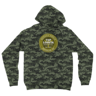 Buy green-camo TopLobsta Retro logo Camouflage Adult Hoodie