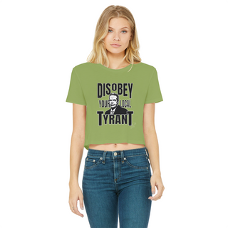 Buy kiwi Disobey Cuomo Classic Women's Cropped Raw Edge T-Shirt