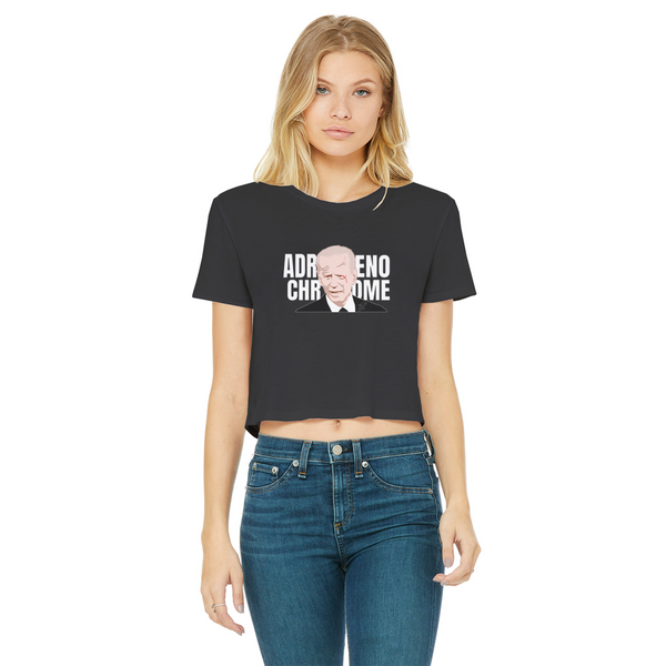 ADRENOCHROME Classic Women's Cropped Raw Edge T-Shirt
