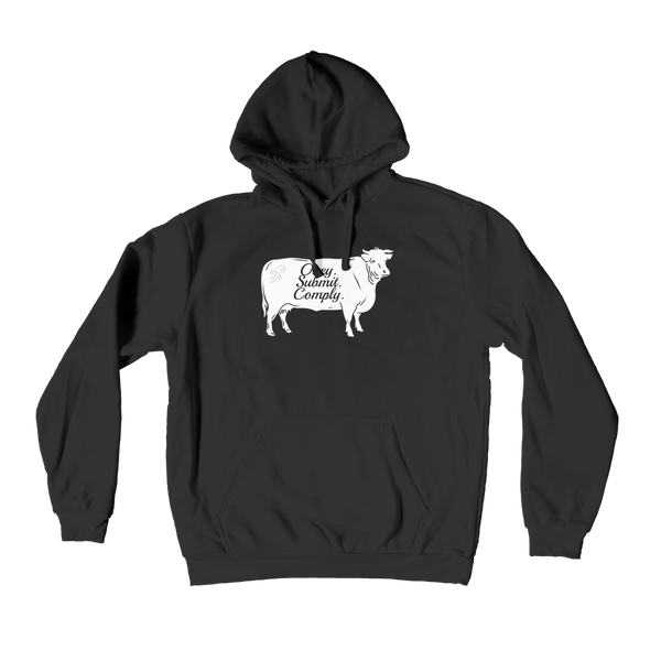 Obey. Submit. Comply. Cattle Premium Adult Hoodie