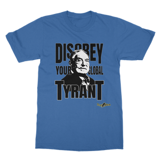 Buy royal-blue Disobey Soros Classic Adult T-Shirt