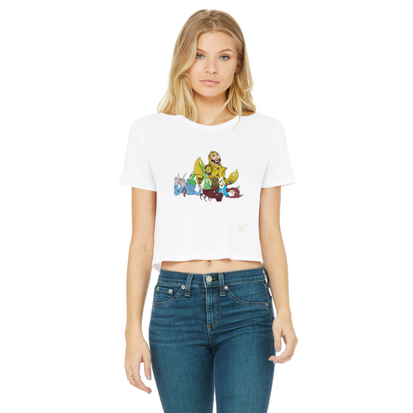 Lobsta Origins Classic Women's Cropped Raw Edge T-Shirt