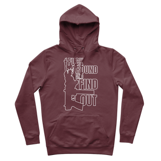 Buy burgundy Fuck Around and Find Out Premium Adult Hoodie