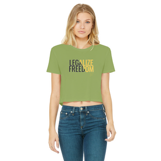 Buy kiwi Legalize Freedom Classic Women's Cropped Raw Edge T-Shirt