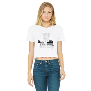 You’re All A Bunch Of Socialists Classic Women's Cropped Raw Edge T-Shirt