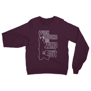 Buy burgundy Fuck Around and Find Out Classic Adult Sweatshirt
