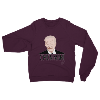 Buy burgundy C’mon Man Biden Classic Adult Sweatshirt