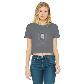 Buy dark-grey Hooray For Anarchy LL Classic Women's Cropped Raw Edge T-Shirt