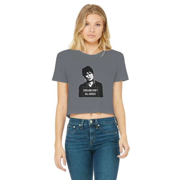 Ghislaine Didn't Classic Women's Cropped Raw Edge T-Shirt