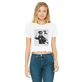 Wear the Mask Classic Women's Cropped Raw Edge T-Shirt