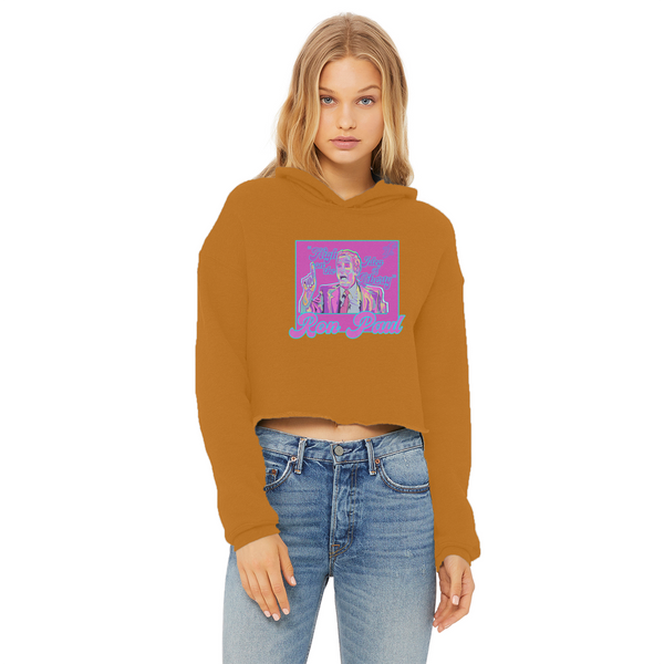 High on Liberty RP Ladies Cropped Raw Edge Hoodie