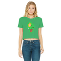 Obvious Plant Classic Women's Cropped Raw Edge T-Shirt