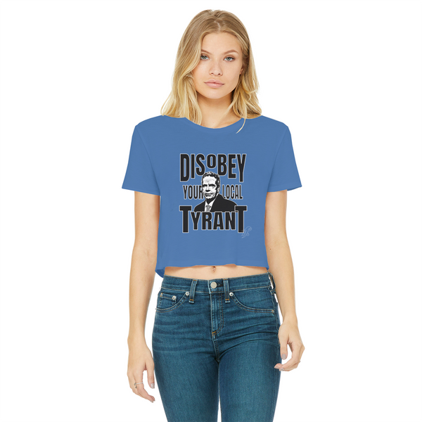 Disobey Cuomo Classic Women's Cropped Raw Edge T-Shirt