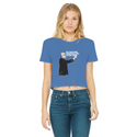 Taxation is Robbery Rothbard B&W Classic Women's Cropped Raw Edge T-Shirt