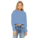 TopLobsta double line logo Ladies Cropped Raw Edge Hoodie