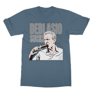 Buy indigo-blue DiBlasio Sucks Classic Adult T-Shirt