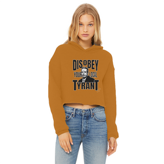 Buy orange Disobey Cuomo Ladies Cropped Raw Edge Hoodie