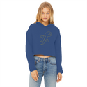 TopLobsta double line logo Ladies Cropped Raw Edge Hoodie