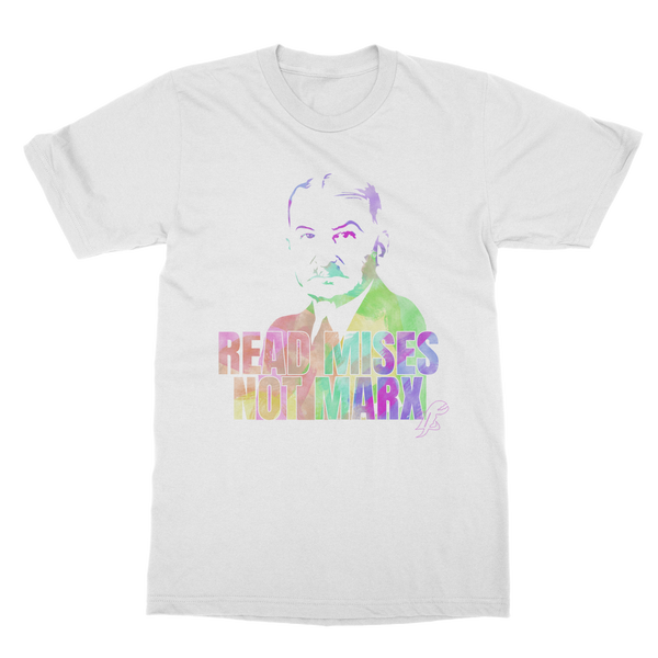 Read Mises Not Marx Watercolor Classic Adult T-Shirt