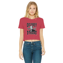 Disobey Cuomo Classic Women's Cropped Raw Edge T-Shirt