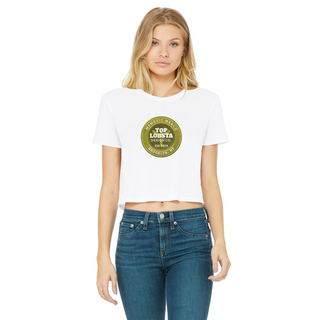 TopLobsta Retro logo Classic Women's Cropped Raw Edge T-Shirt