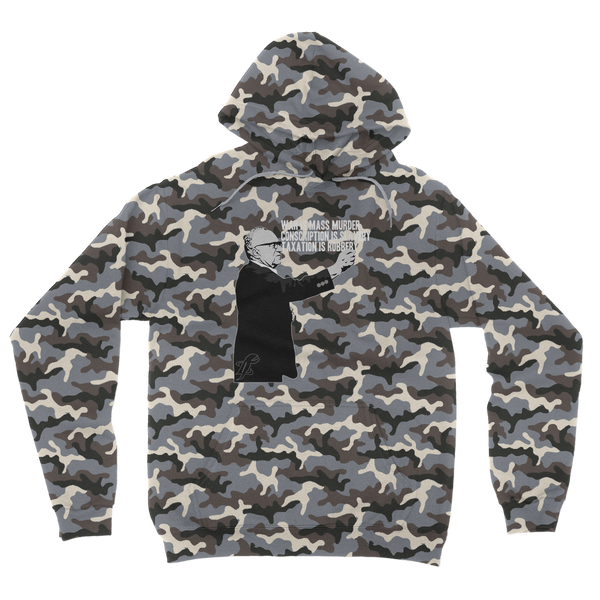 Taxation is Robbery Rothbard B&W Camouflage Adult Hoodie