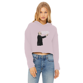 Buy light-pink Taxation is Robbery Rothbard Ladies Cropped Raw Edge Hoodie