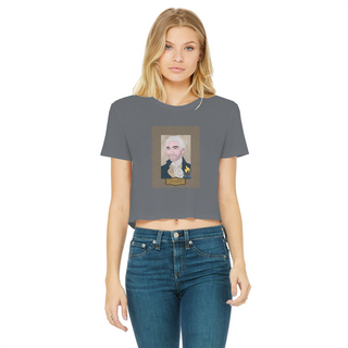 Buy dark-grey Consistent Classic Women's Cropped Raw Edge T-Shirt
