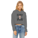 Disobey Newsome Ladies Cropped Raw Edge Hoodie