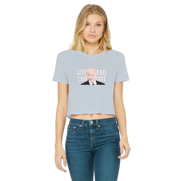 ADRENOCHROME Classic Women's Cropped Raw Edge T-Shirt