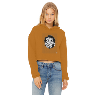 Buy orange Big Brother Obey Submit Comply Ladies Cropped Raw Edge Hoodie