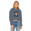 Disobey Newsome Ladies Cropped Raw Edge Hoodie