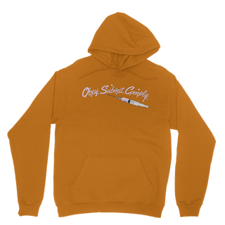 Buy orange Obey. Submit. Comply. Vaccine Classic Adult Hoodie