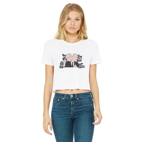 They Lie Classic Women's Cropped Raw Edge T-Shirt