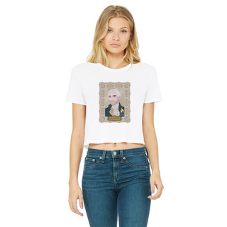 Buy white Consistent Classic Women's Cropped Raw Edge T-Shirt